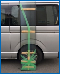 自然災害により破損したガラスの交換